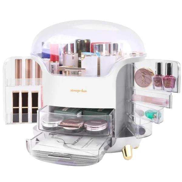 Large Capacity Makeup Organizer for Vanity Bathroom Countertop 10 Drawer Cosmetic Storage Box 3 Layer Skincare Display Case