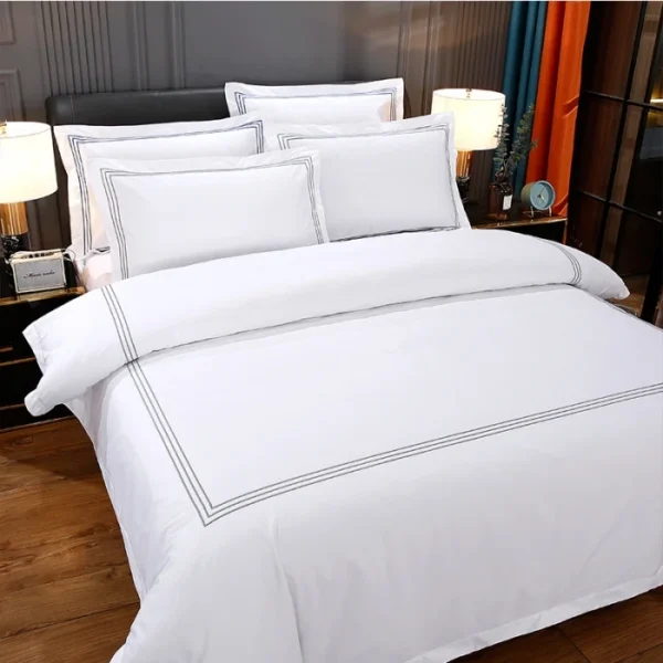 Customized Embroidered Designs Cotton Hotel Quality Duvet Cover Set Hotel Bedding Sets With Pillow case