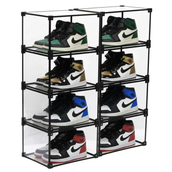 Custom Logo Clear Magnetic Acrylic Shoe Boxes Injection-Technics Office Organizer for Shoe Storage De Zapatos