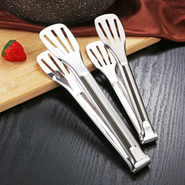 Stainless Steel BBQ Grilling Tongs for Salad Cake Dessert Serving Kitchenware Safe Food Clips