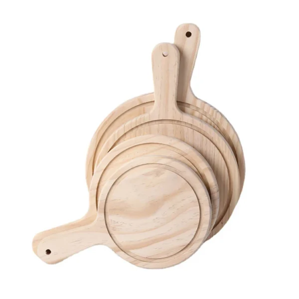 Eco-friendly Tableware Solid Wood Chopping Board Sushi Pizza Plate Unpainted Kitchen Pine Wood Food Plate