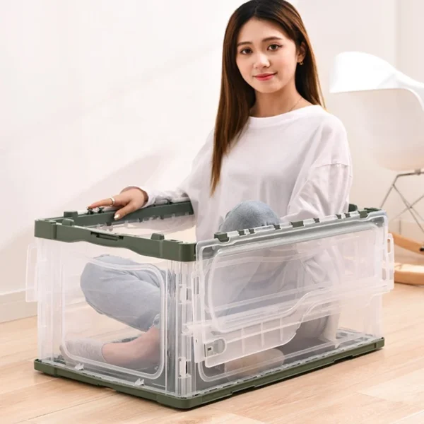Large Capacity Foldable Storage Box With Lid Drawers Desk Organizer Stackable Document Sundries Holder
