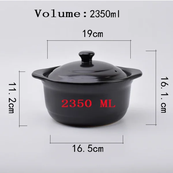 Stoneware Casserole Wholesale Keep Food Warm Black Fire Cooking Dish With Lid for Home and Restaurant