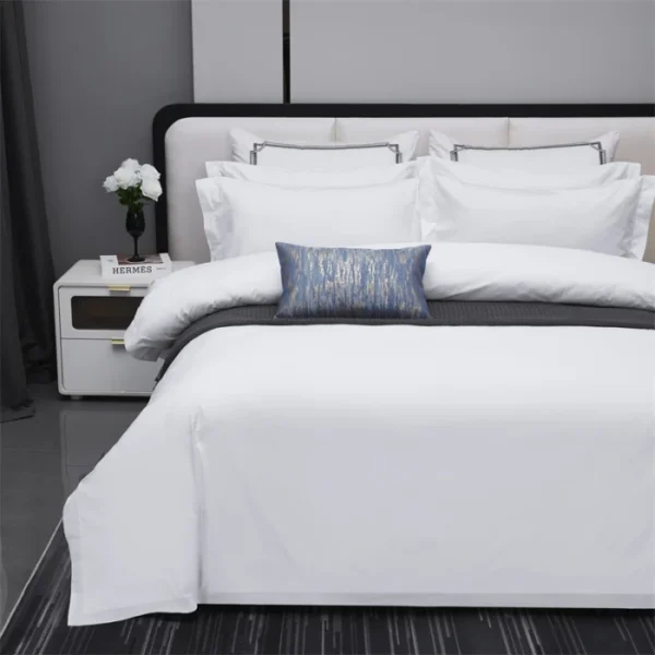 100% Cotton Home Textiles Bedding Set Flat Sheet Fitted Sheet Bed Sheet With 2 Pillow Case for Hotel