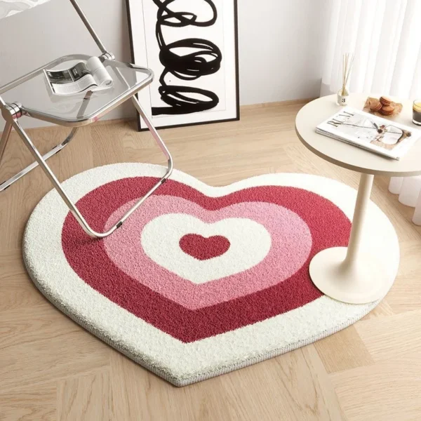 LOVE SHAPE Faux Cashmere Rugs and Carpet Living Room Fluffy Carpet Mats Faux Sheepskin Fur Carpet for Bedroom