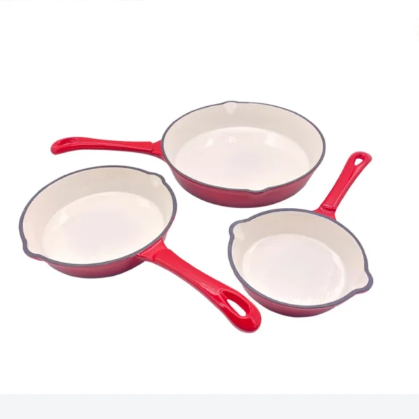 16cm 20cm 25cm Enamel Cast Iron Soup Pots Saucepan Wholesale Skillet Long Handle Non-stick Frying Kitchen Cookware Pan