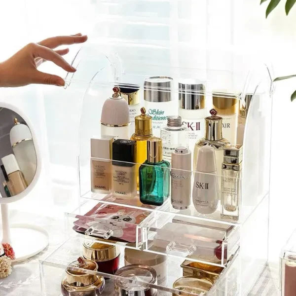 Factory Hotselling Cosmetic Jewelry Organizer Home Acrylic Case Clear Storage Case Lipstick Makeup Box