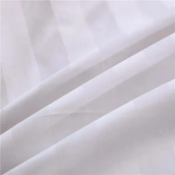 4Pcs 100% Cotton Stripe Home Textiles Bedding Set Flat Fitted Sheet Bed Sheet With 2 Pillow Case for Hotel